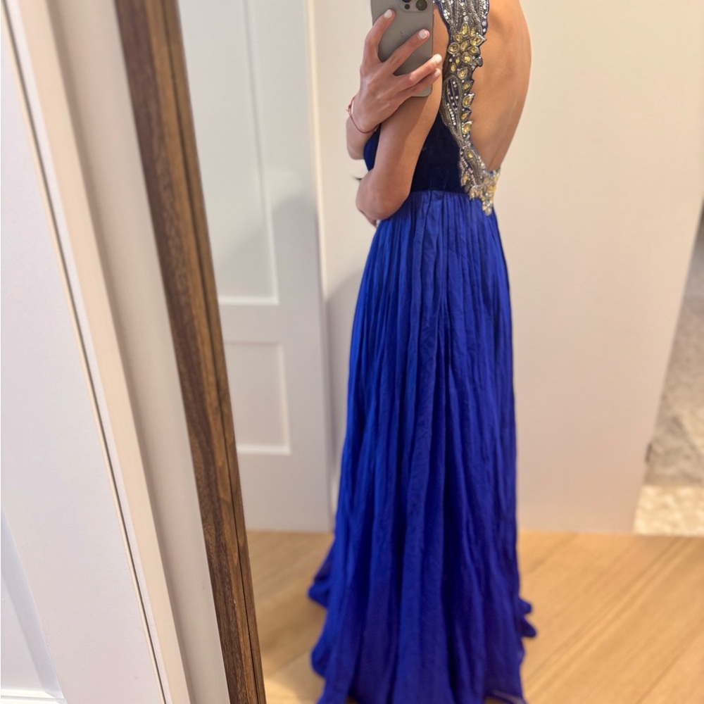 Embellished Indian Evening Gown with Velvet Bust - Picture 10 of 10